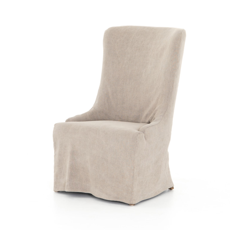 Elouise Slip Covered Dining Chair-Stone