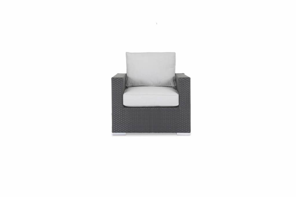 Solana Club Chair with cushions in Cast Silver