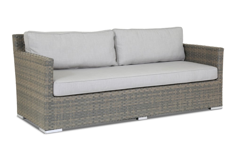 Majorca Sofa with cushions in Cast Silver