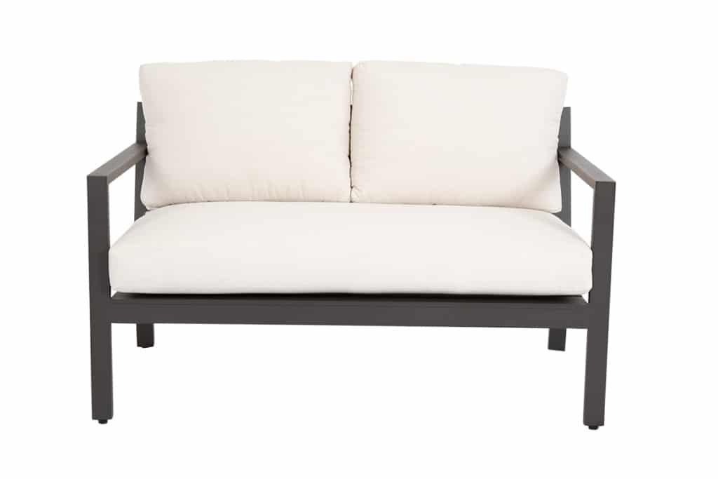 Mesa Loveseat with Cushions in Cast Pumice