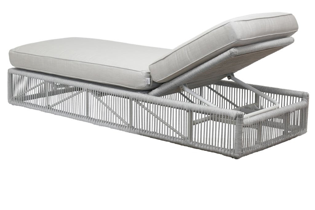 Miami Adjustable Chaise with cushions in Echo Ash