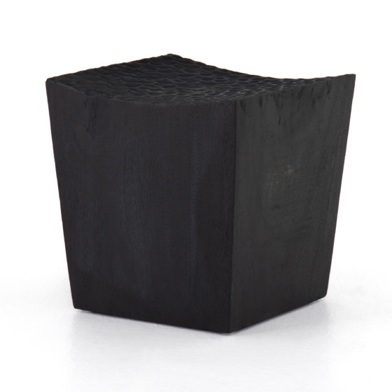 Lief Accent Stool-Carved Black Suar