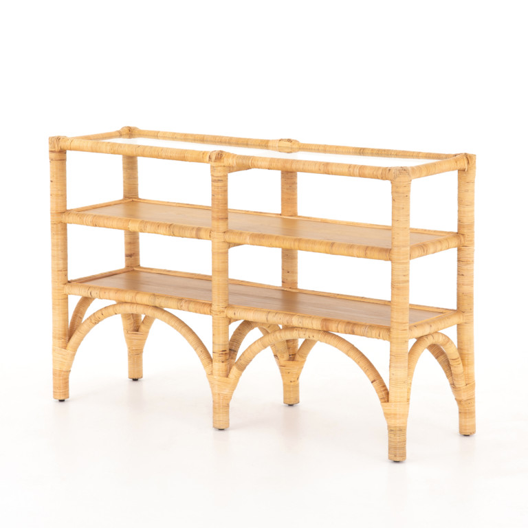 Auden Console Table-Wrapped Honey Rattan