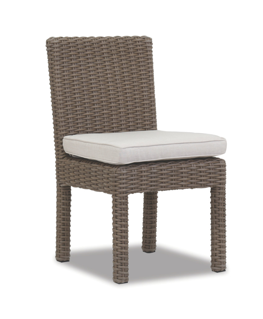 Coronado Dining Chair with cushions in Canvas Flax with self welt