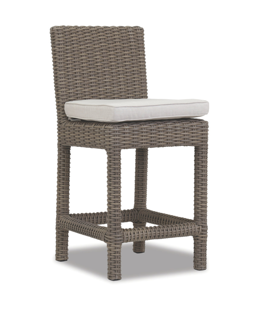 Coronado Counter Stool with cushions in Canvas Flax with self welt