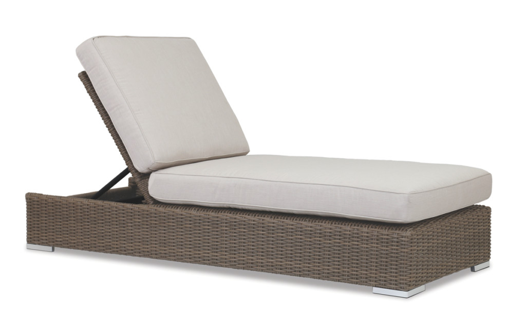 Coronado Adjustable Chaise with cushions in Canvas Flax with self welt
