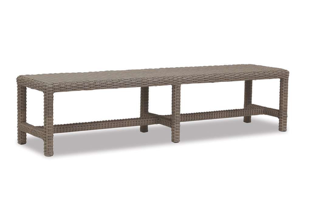 Coronado Dining Bench with cushions in Canvas Flax with self welt
