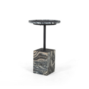 Foley Accent Table-Black Dune Marble