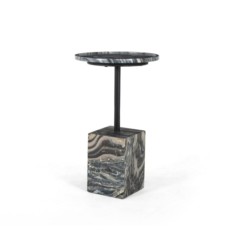 Foley Accent Table-Black Dune Marble