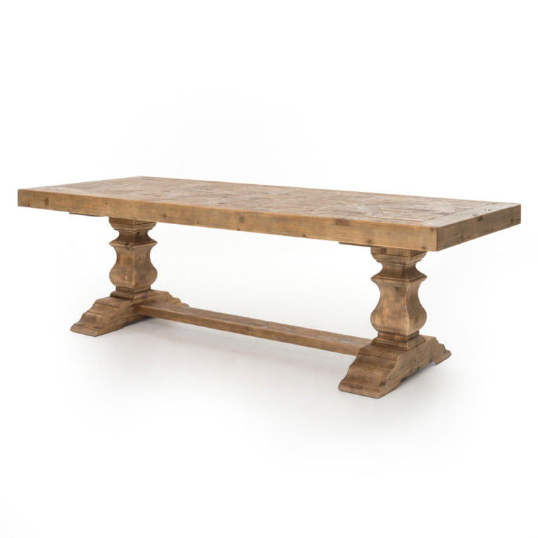Castle 98" Dining Table-Bleached Pine
