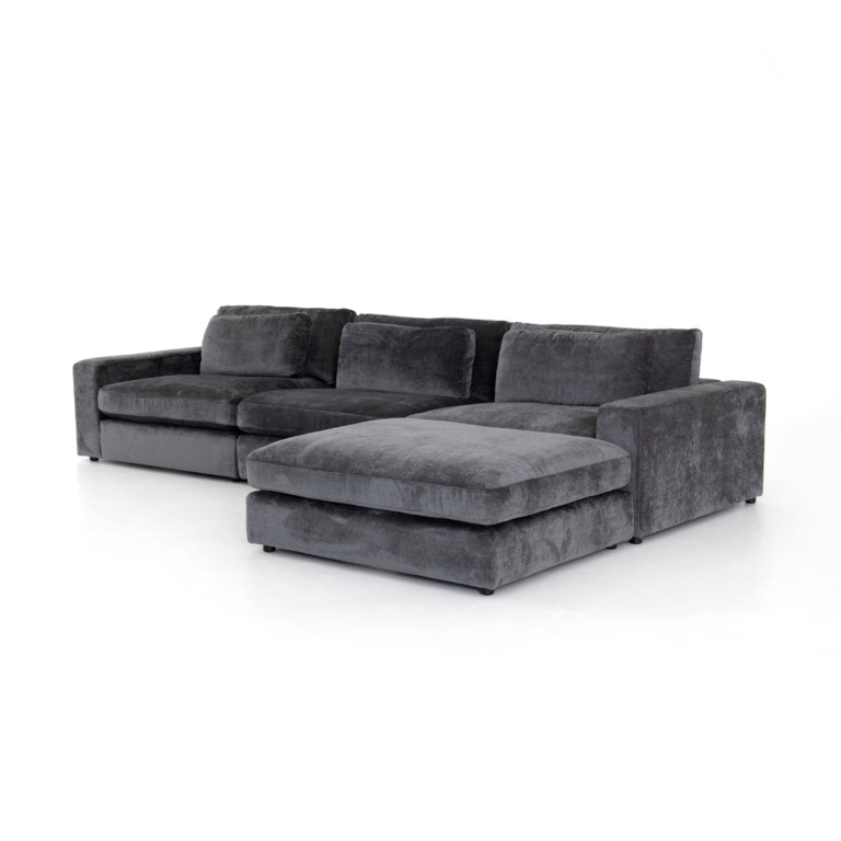 Bloor 3 Piece Sectional W/ Ottoman-Charc