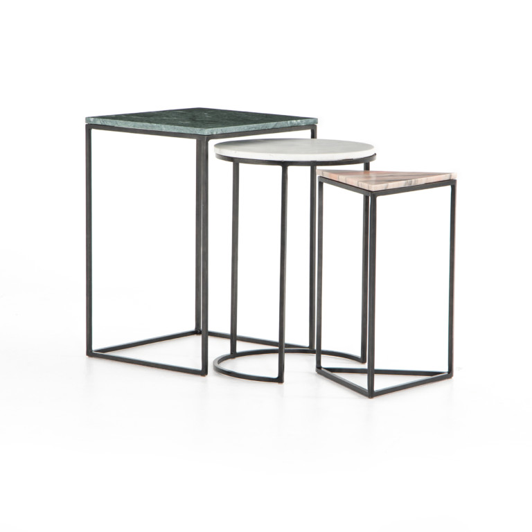 Amari Nesting End Tables-Green Marble