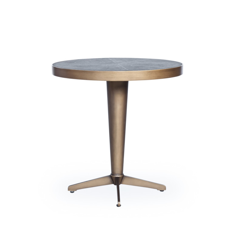 Shagreen Side Table-Antique Brass