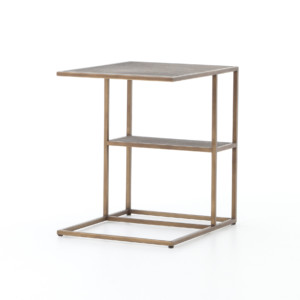 Shagreen C Table-Antique Brass