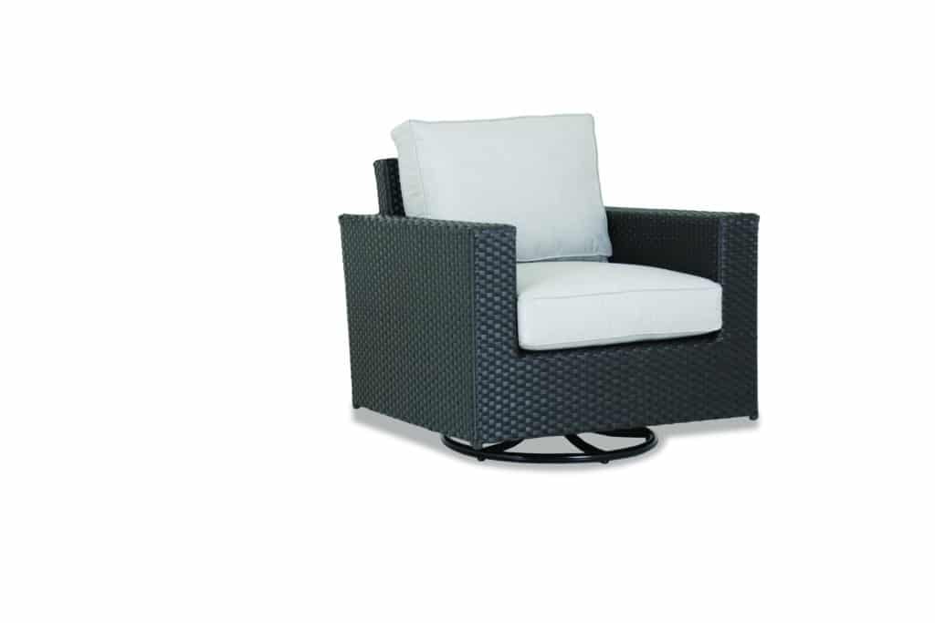 Solana Swivel Rocking Club Chair with cushions in Cast Silver