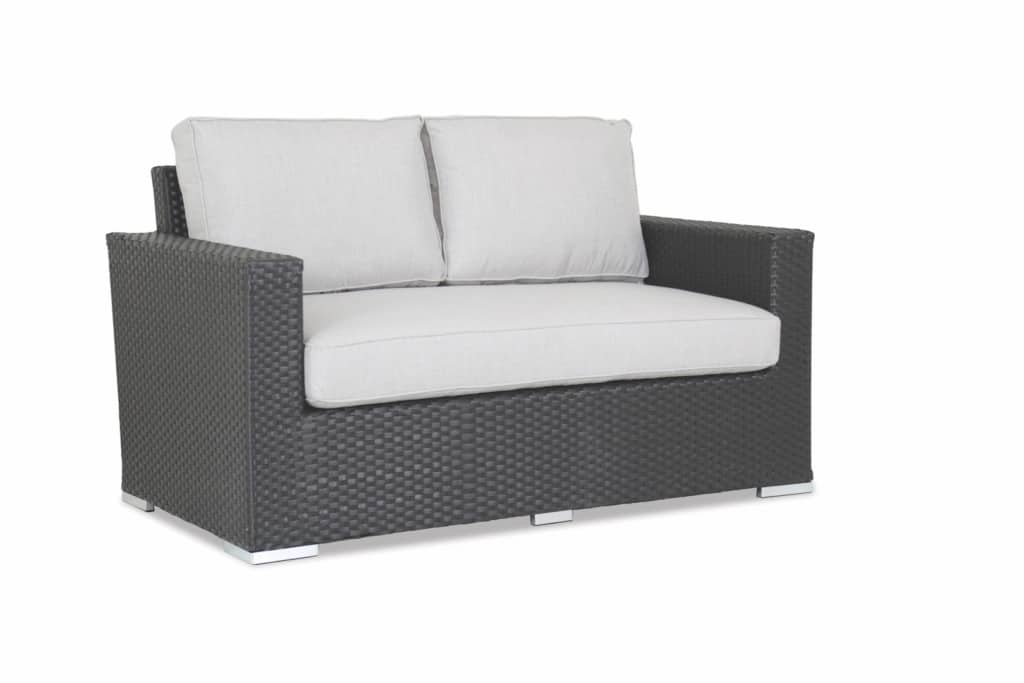 Solana Loveseat with cushions in Cast Silver