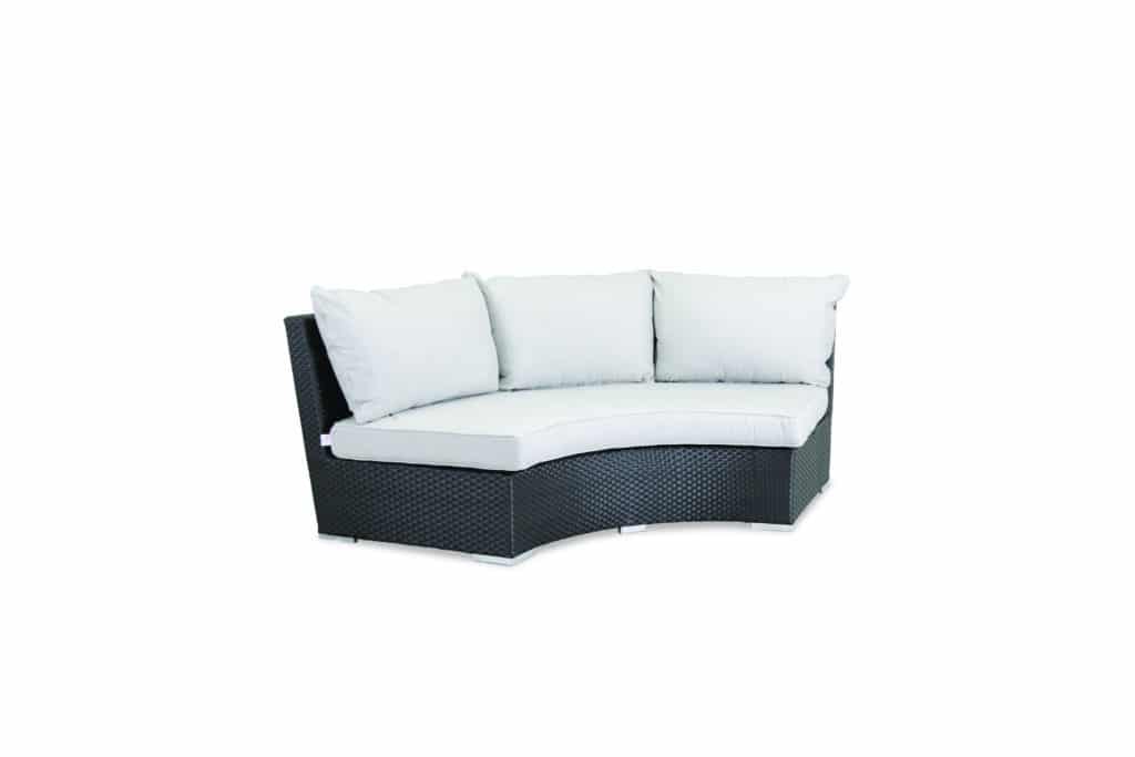 Solana 1/4 Round Sofa with cushions in Cast Silver