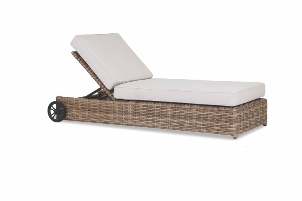 Havana Adjustable Chaise with cushions in Canvas Flax