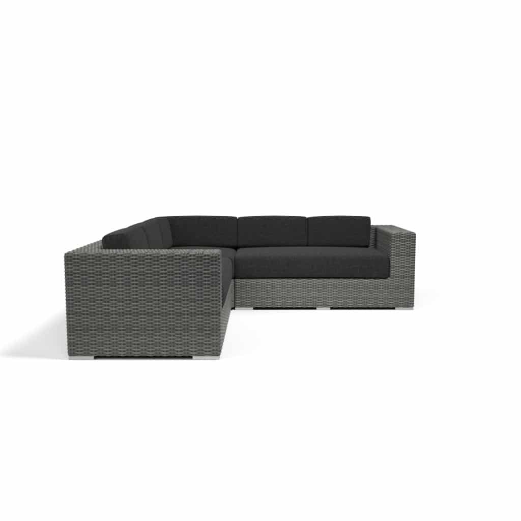 Emerald II Sectional with cushions in Spectrum Carbon