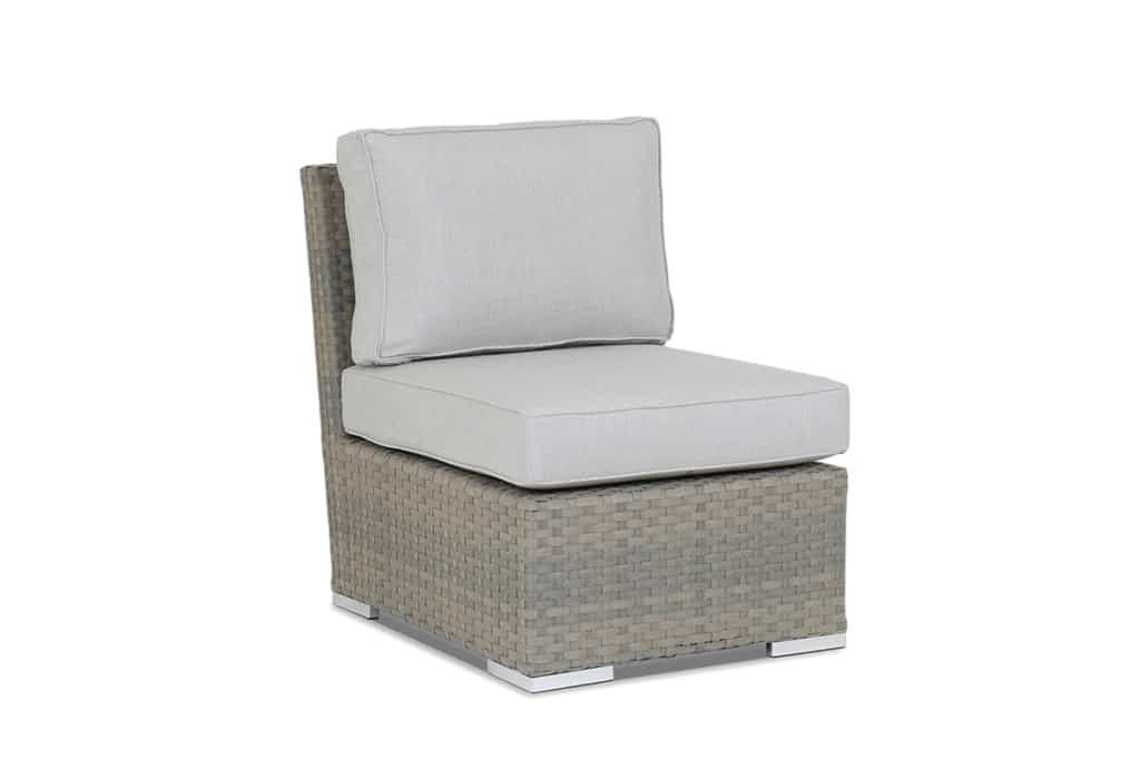 Majorca Armless Club Chair with cushions in Cast Silver