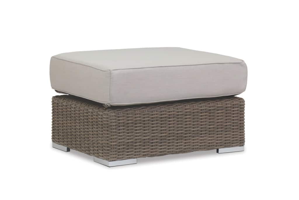 Coronado Ottoman with cushions in Canvas Flax with self welt