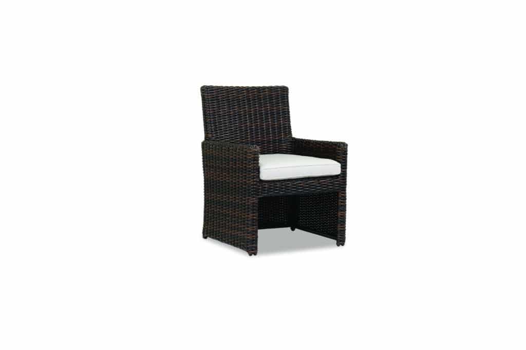 Montecito Dining Chair with cushions in Canvas Flax with self welt