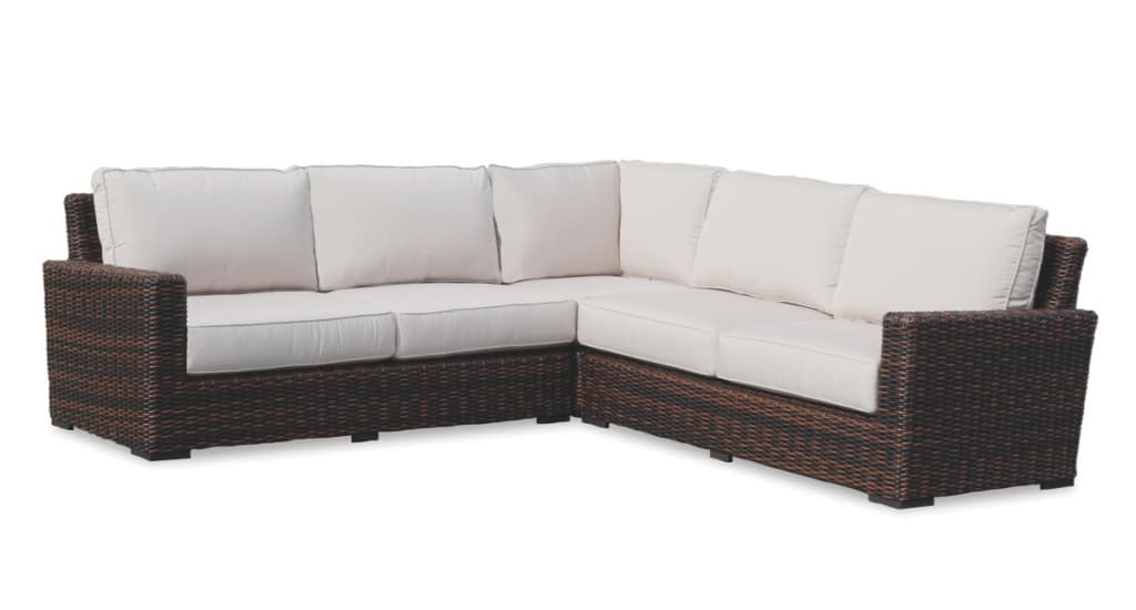 Montecito Sectional with cushions in Canvas Flax with self welt