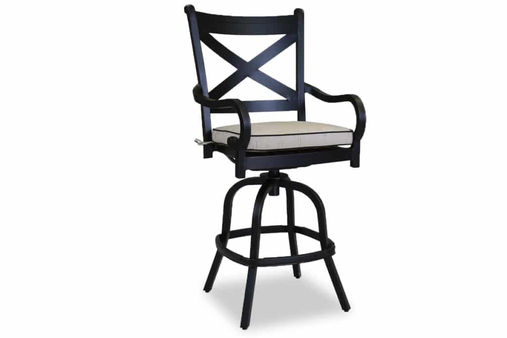 Monterey Barstool with cushions in Frequency Sand with Canvas Walnut Welt