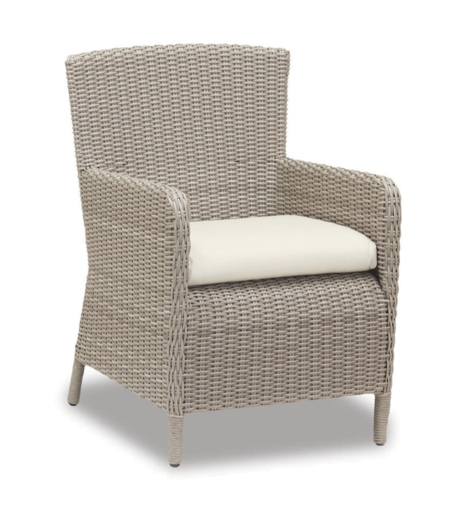 Manhattan Dining Chair with cushions in Linen Canvas with self welt