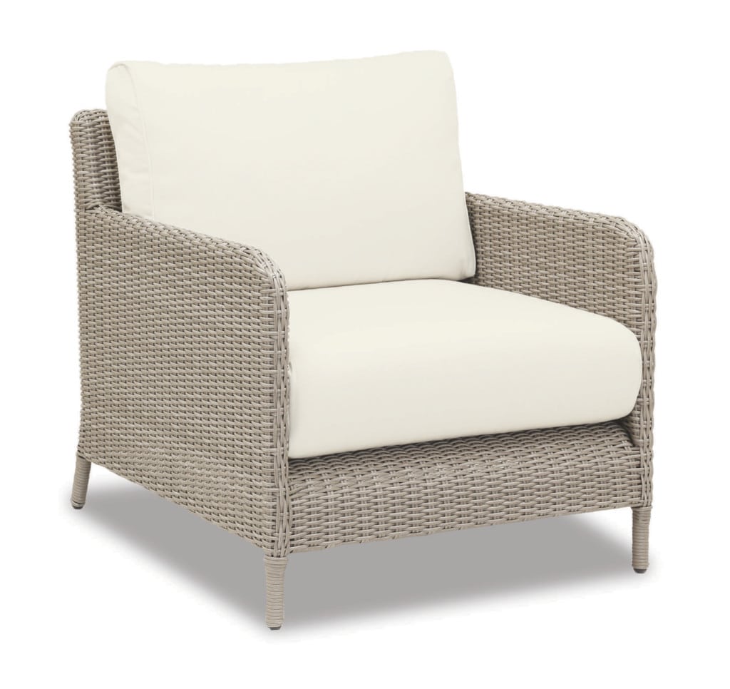 Manhattan Club Chair with cushions in Linen Canvas with self welt