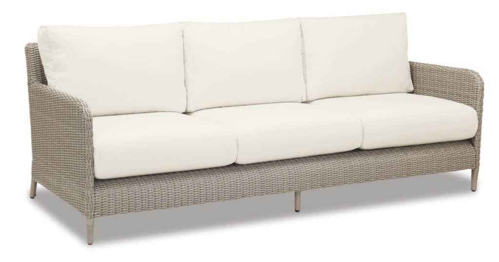 Manhattan Sofa with cushions in Linen Canvas with self welt