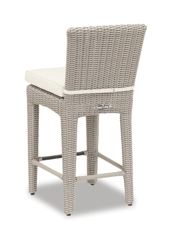 Manhattan Counter Stool with cushions in Linen Canvas with self welt