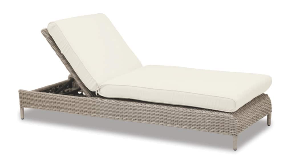 Manhattan Adjustable Chaise with cushions in Linen Canvas with self welt