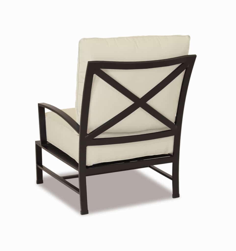 La Jolla Club Chair with cushions in Canvas Flax with self welt