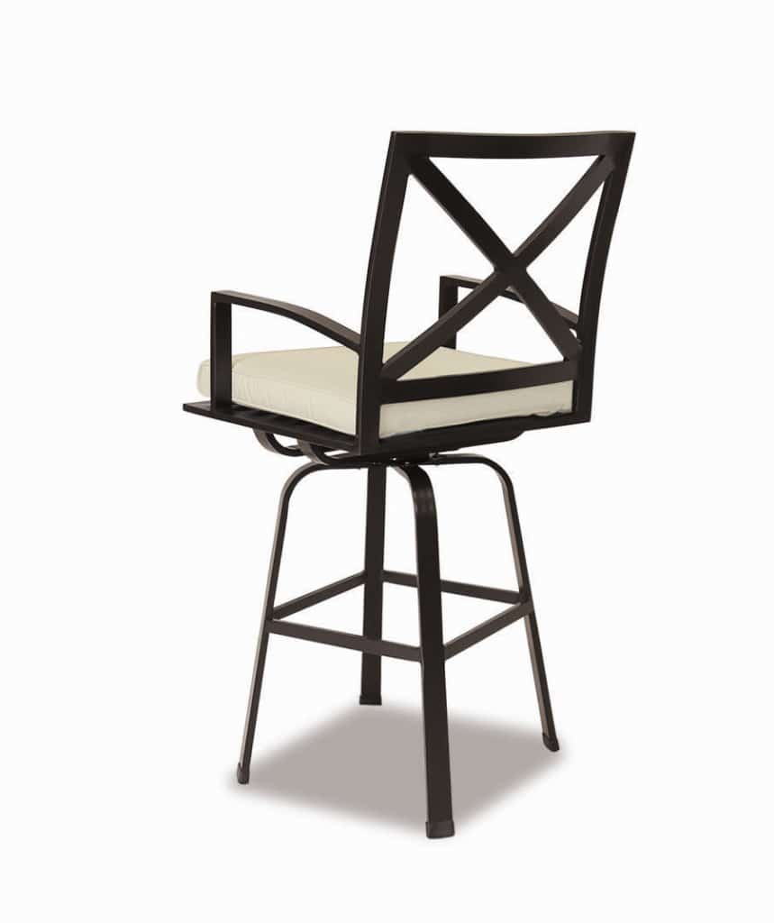 La Jolla Swivel Barstool with cushions in Canvas Flax with self welt