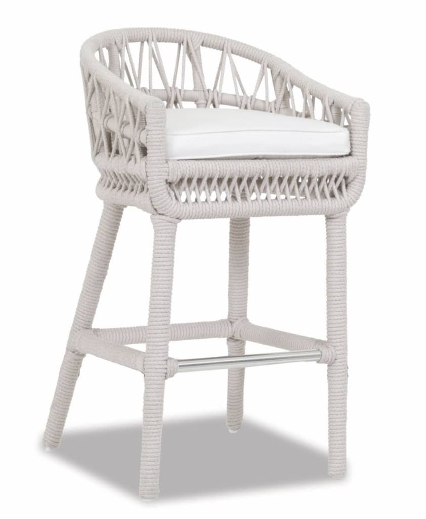 Dana Rope Bar Stool with cushions in Linen Canvas