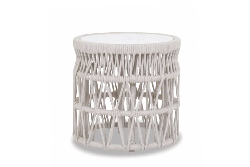 Dana End Table with Honed Carrara Marble Top